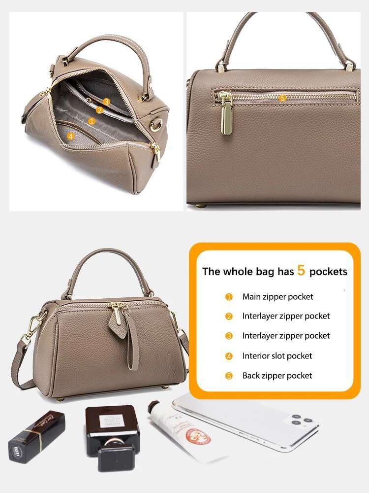 Designer bag handbag women's shoulder cross leather retro Boston large capacity 2025 new fashion daily leisure