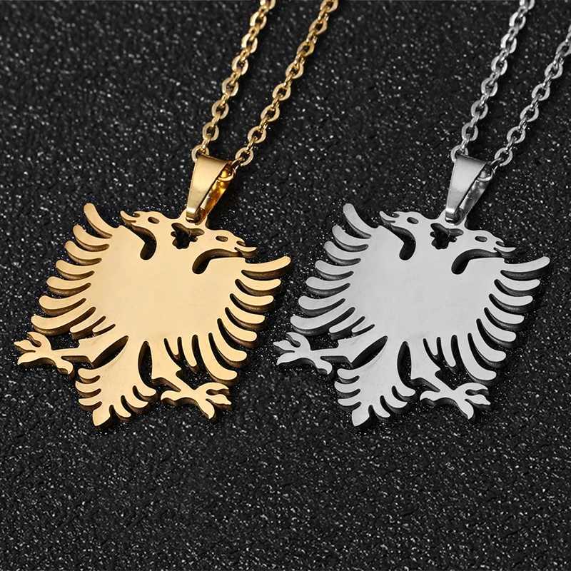 Fashion Albania Pendant Necklace for Women Men Gold/Silver Color Party Engagement Annivers Stainl Steel Jewelry GiftsXJ250219