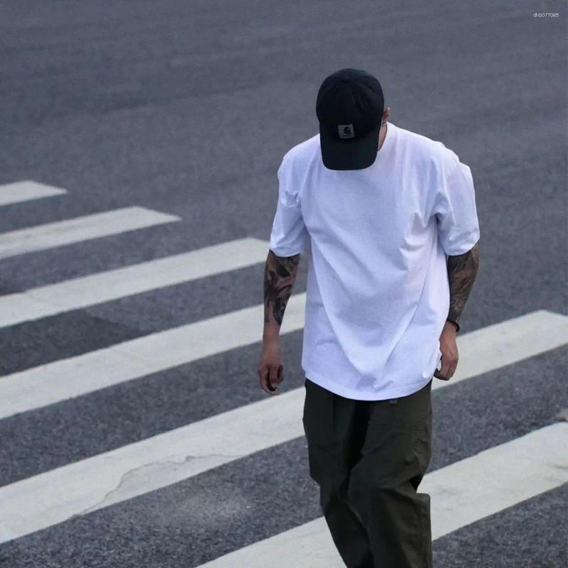 Men's T Shirts ExtFine 210GSM Cotton T-shirts For Men 2025 Oversized Basic Shirt Drop-Shoulder Tshirt Streetwear Tops Tee K2Y