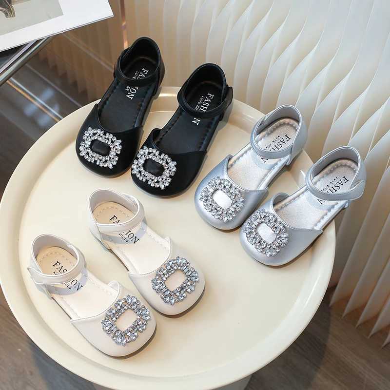 Girls Mary Janes Crystal Cover Toe Luxury Party Wedding Children Princess Shoes Four Seasons Elegant Soft Kids Flat Shoes 23-32 X250220