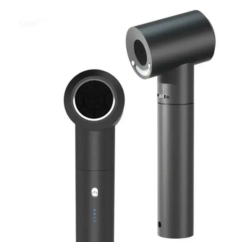 Wireless hair dryer with adjustable hot/cold air rechargeable battery LED display screen pet student baby office staff use W250220