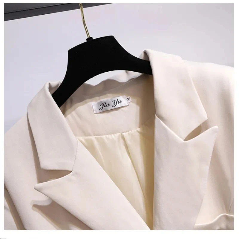 Women Blazer Autumn Clothing Belt Coats Long Sleeve Jacket Irregular Suit Dress for OL Solid Femme 250213