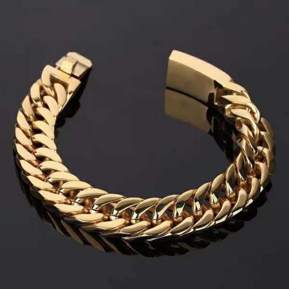 Alloy Link Bracelet Streetwear Jewelry Fashion Men Bikers Bracelet with Buckle Solid Color for Gift for Party Wedding TravelXJ250219