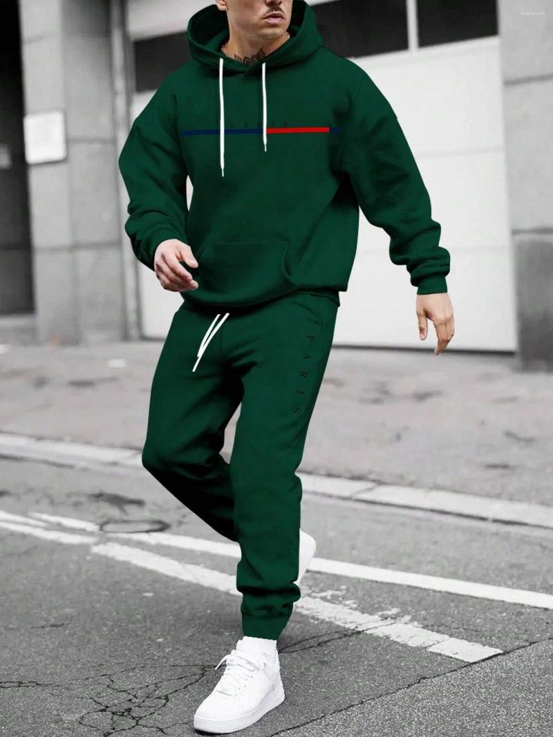 Men's Tracksuits Autumn Winter Two Piece Set For Men Drawstring Women's Tracksuit Hooded Suit Casual Pullover Fashion Daily