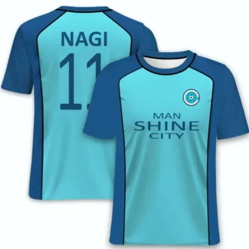 Latest 3D Printed Anime Blue Lock Football Shirt Men's Sports T-shirt Cool Fashion Short Sleeve Fashion Children's Role Playing T-shirt
