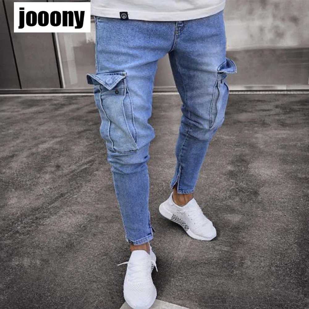 streetwear jean femme baggy pockets denim Jeans for men clothing Man casual pants Mens jeans casual slim Male trousers X250220