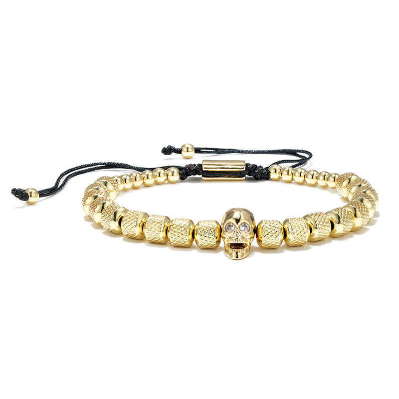 Charm Bracelets Versatile Stainless Steel Pineapple Bead Bracelet Zircon Skull Bead Bracelet Jewelry H25220