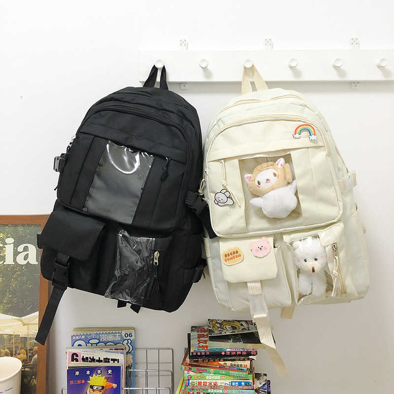 Backpack For Girls Korean Version Cute Campus Student Backpack Casual Large Capacity Computer Backpack Day Backpack Travel Bag 241225