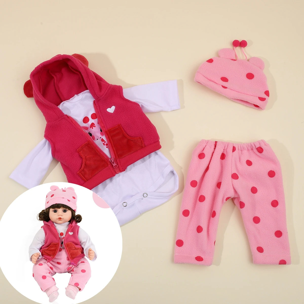 Baby Doll Clothes Suits Fit For 45cm Baby Doll 17 Inch Reborn Baby Doll Clothes Accessories Clothes Suit For Generation Doll 250219