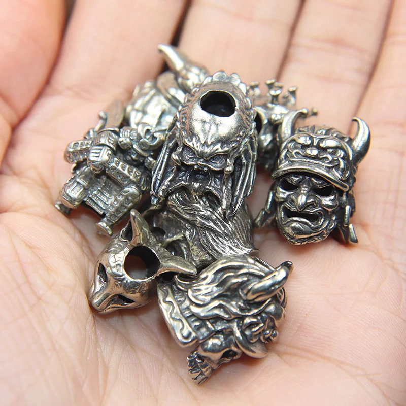 7 styles of silver knife beads DIY umbrella rope weaving hanging accessories EDC outdoor tools charm white brass selling 250213