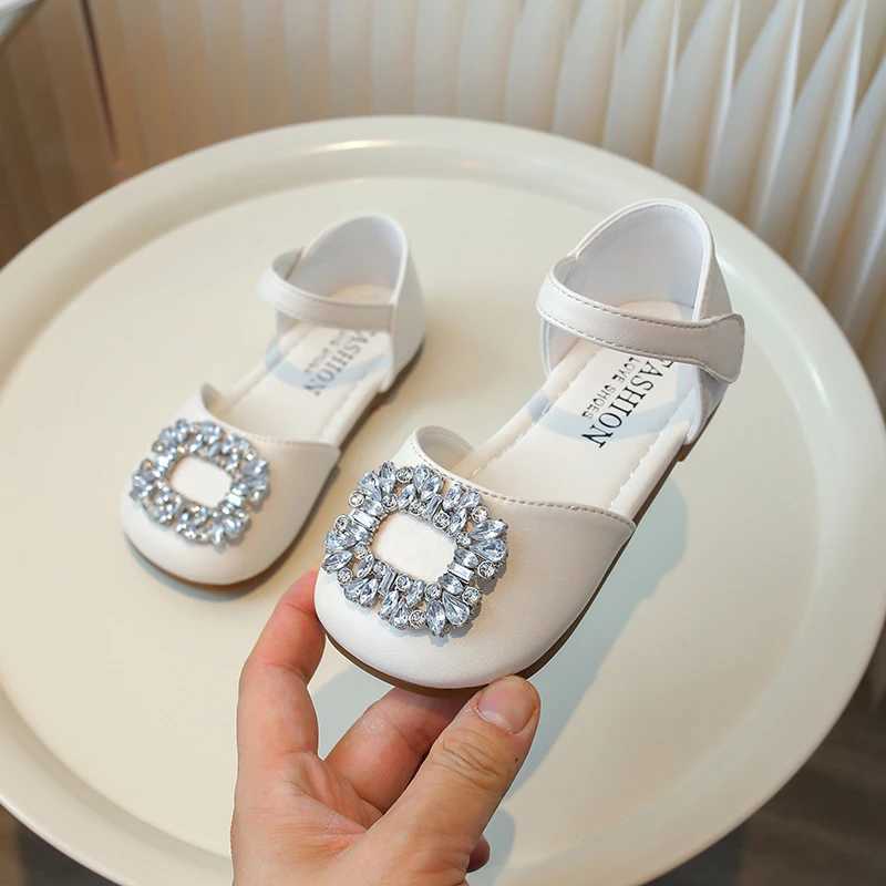 Girls Mary Janes Crystal Cover Toe Luxury Party Wedding Children Princess Shoes Four Seasons Elegant Soft Kids Flat Shoes 23-32 X250220