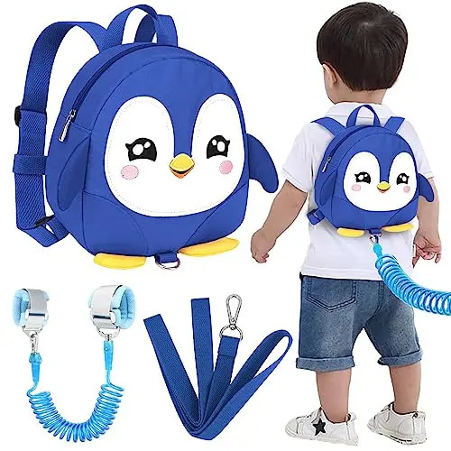 Toddler Harness Backpack Leash Cute Kid Backpacks with Anti Lost Wrist LinkPurple 250219
