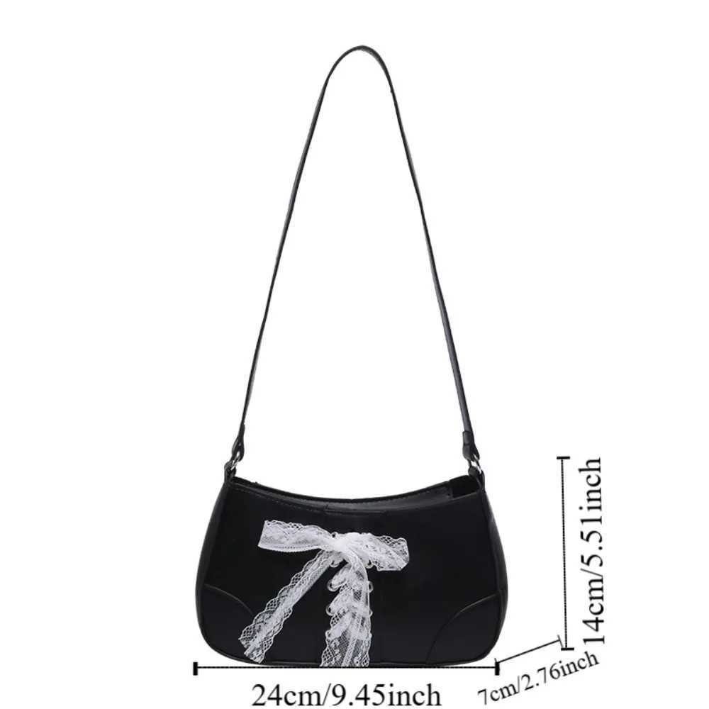 High Quality Bag Y2K Bow Shoulder Purse Large Capacity Korean Style PU Underarm Bag Waterproof Stylish Texture Handbag Work Y250218