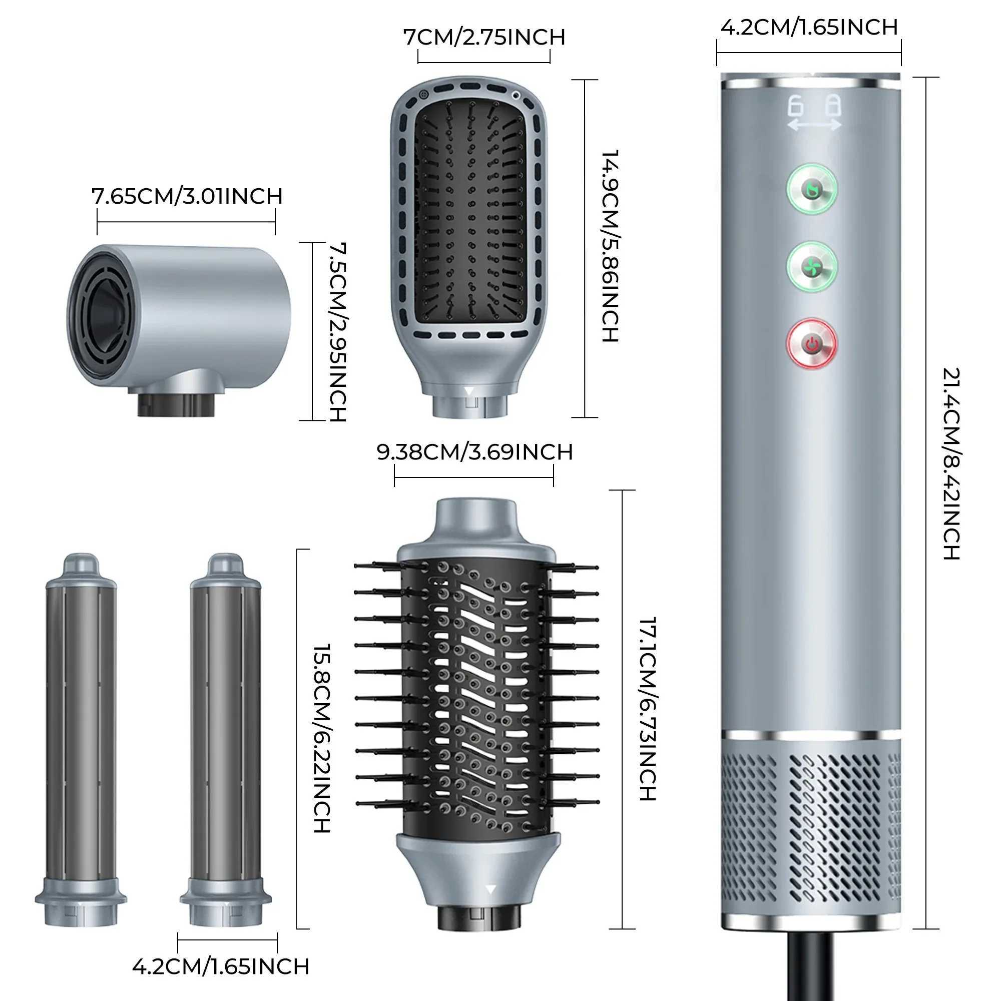 400W Professional 5 in Hair Dryer With Comb High-Speed Hot Air Brush Negative Ions Blow Dryer Brush Air Styling Curling Iron W250220