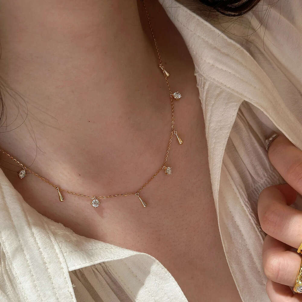 Italian brushed craft vatican cross two tone gold pendant Rupert's Tears Stacked necklace