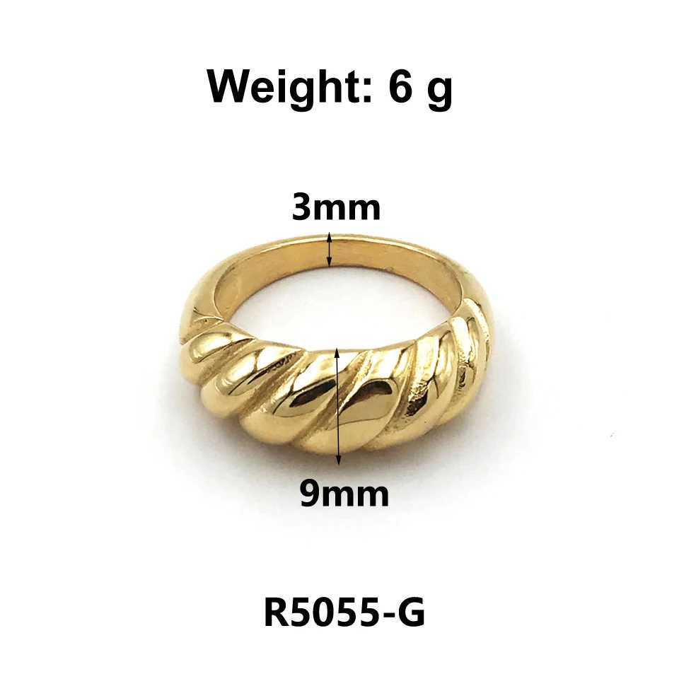 Advanced 18K 316L stainless steel with gold Tannier horn shaped block gold ring suitable for vintage rings by Ms. Wen X250220