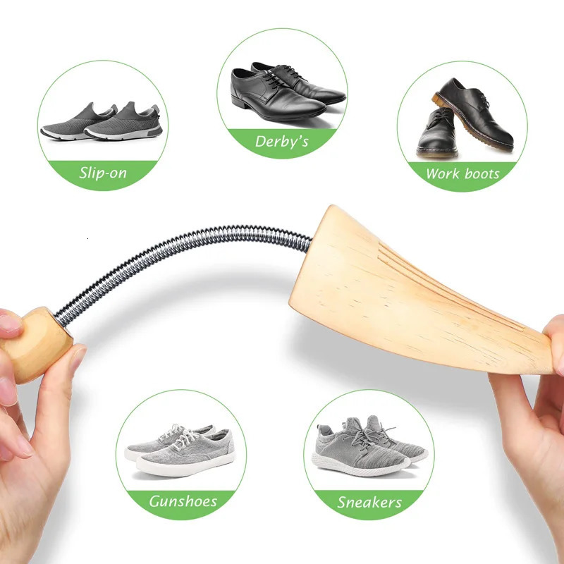 Repacego 2 Pcs Wooden Shoe Tree Unisex Highgrade Spring Shoes Adjustable Support Stretcher Shaped Fixed 250219