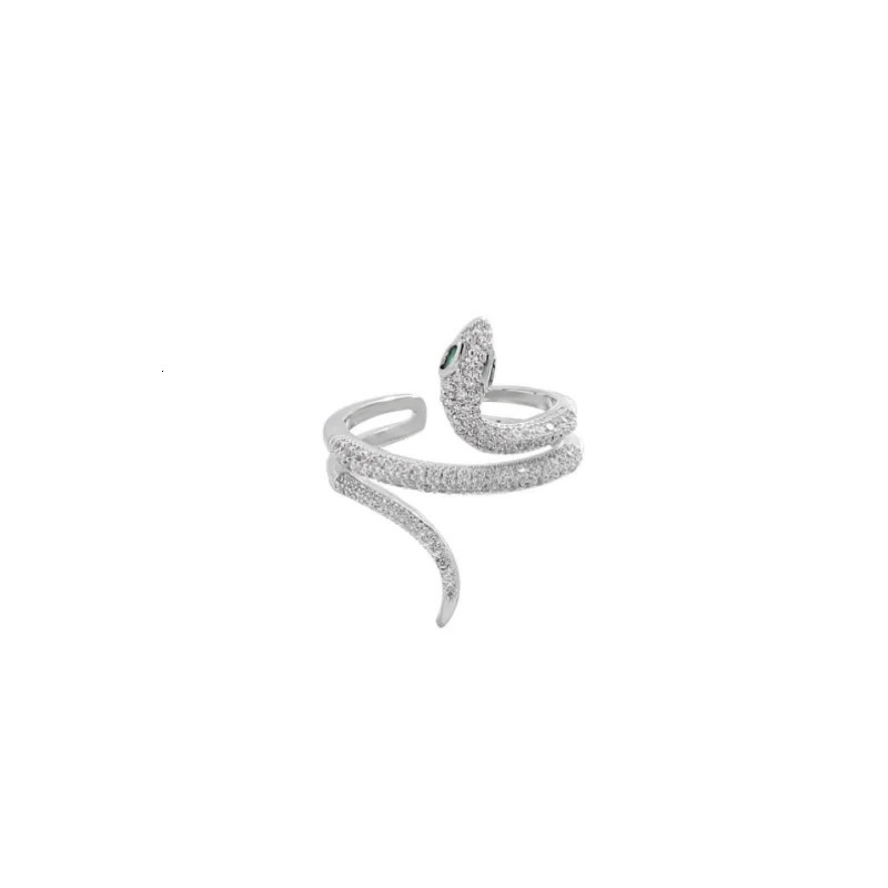 Snake Year Style Rhinestones Snake Adjustable Ring for Women Finger Rings Fashion Gift Jewelry 250220