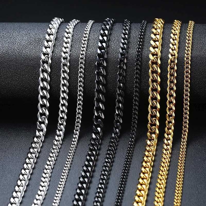 3-11mm Cuban Chain Necklaces for Men WomenPunk Stainl Steel Cu Link Chain CollarJewelry Gift for Dad Husband BFF BirtayXJ250219