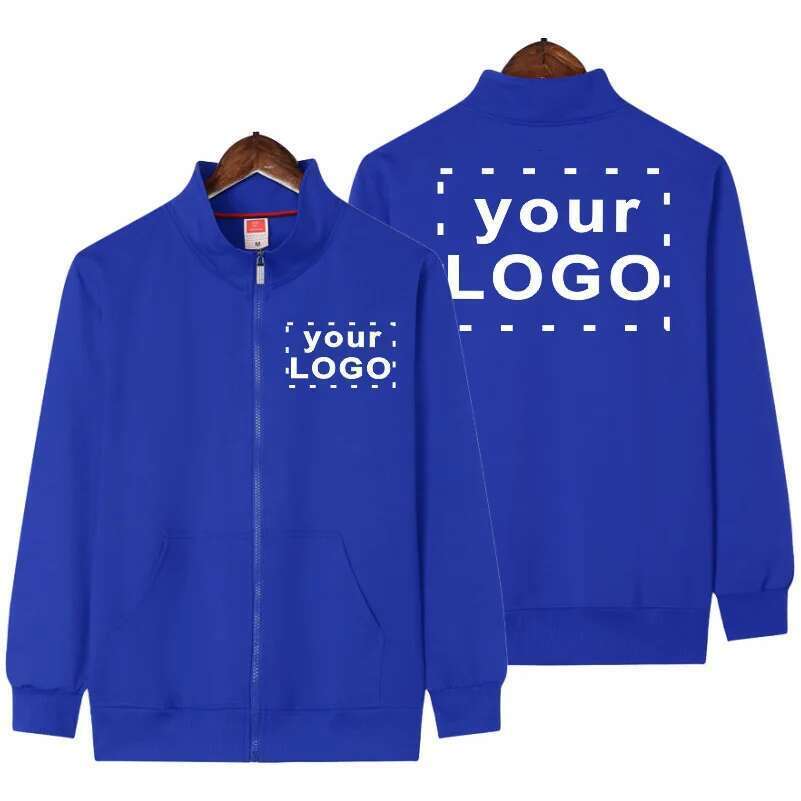 Men's Casual Zippered High Neck Jacket, Custom Print, Embroidery, Company Logo, Outdoor Sports, Custom Workwear, 4XL