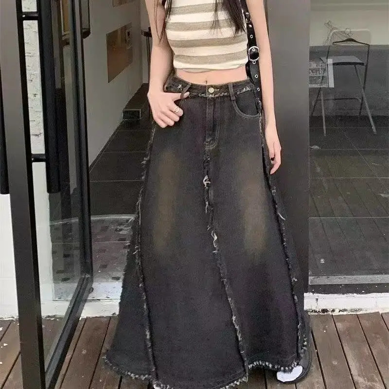 Y2K Fishtail High Street Cowboy Long Leather Womens American Retro Girl Fashion Korean Edition Loose Primitive Edge Wide Leg Skiing 250220