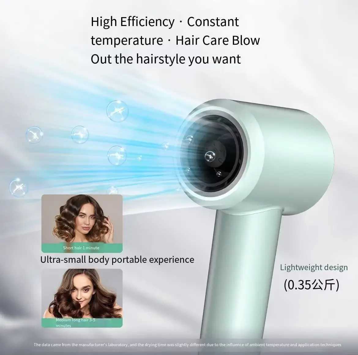 0000RPM high-speed bladeless hair dryer negative ion fast drying lightweight intelligent temperature portable and lightweight W250220
