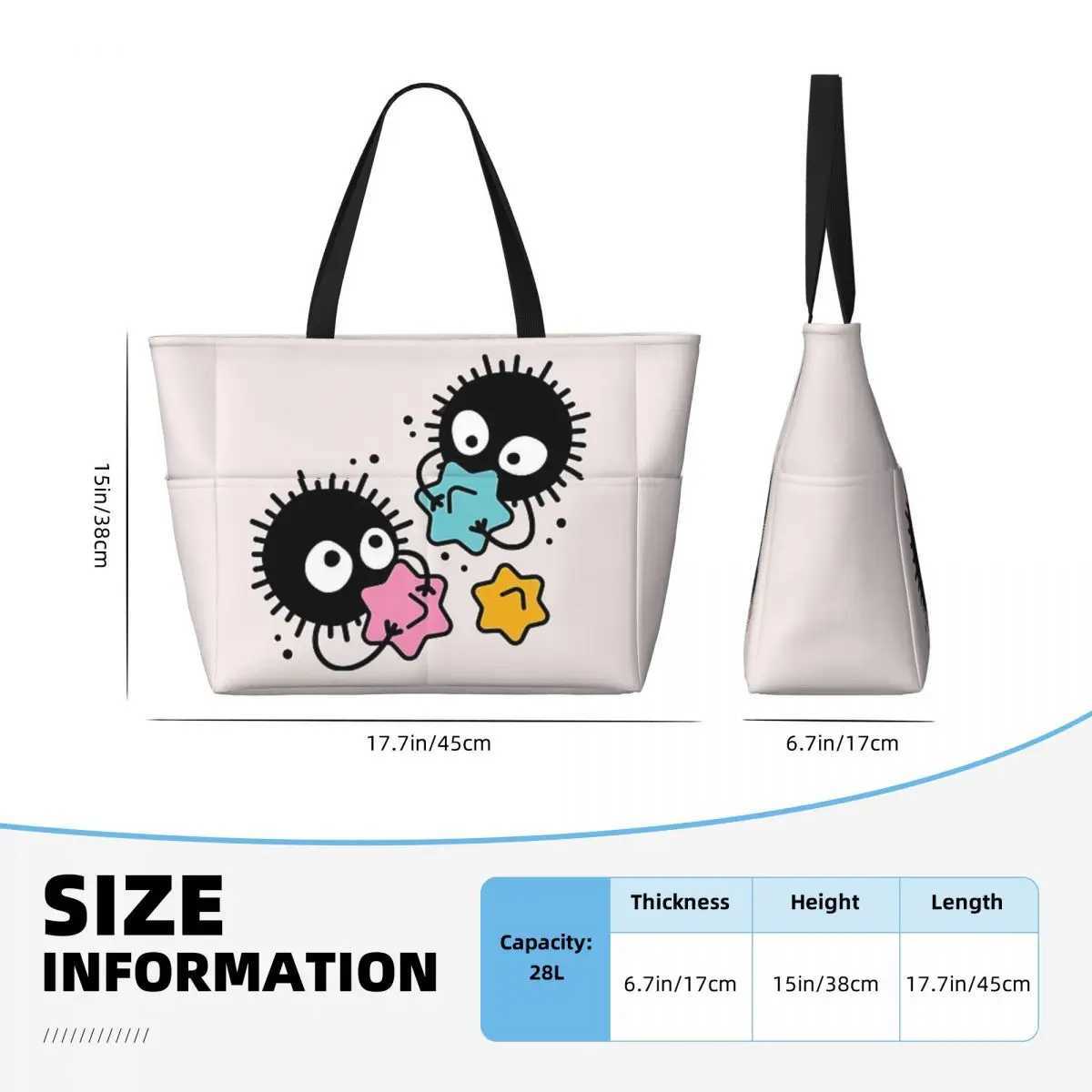 Large travel bag waterproof beach bag Soot Studio Ghibli Pool gym tote or camping bag Z250219