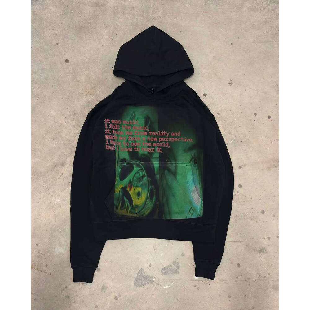 Personalized printed sweatshirt long sleeved pullover hooded jacket street trend y2k