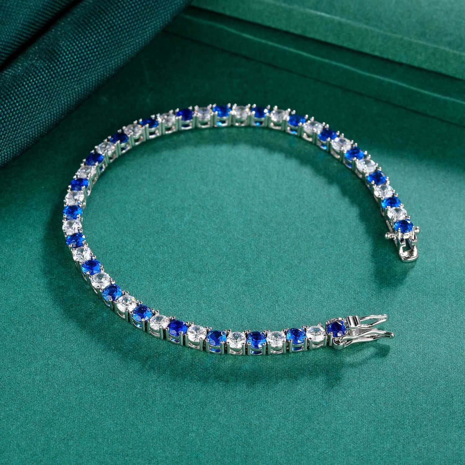 Charm Bracelets 4mm Round Zircon Bazi Buckle Tennis Copper Bracelet Fashion Design New Style H25220