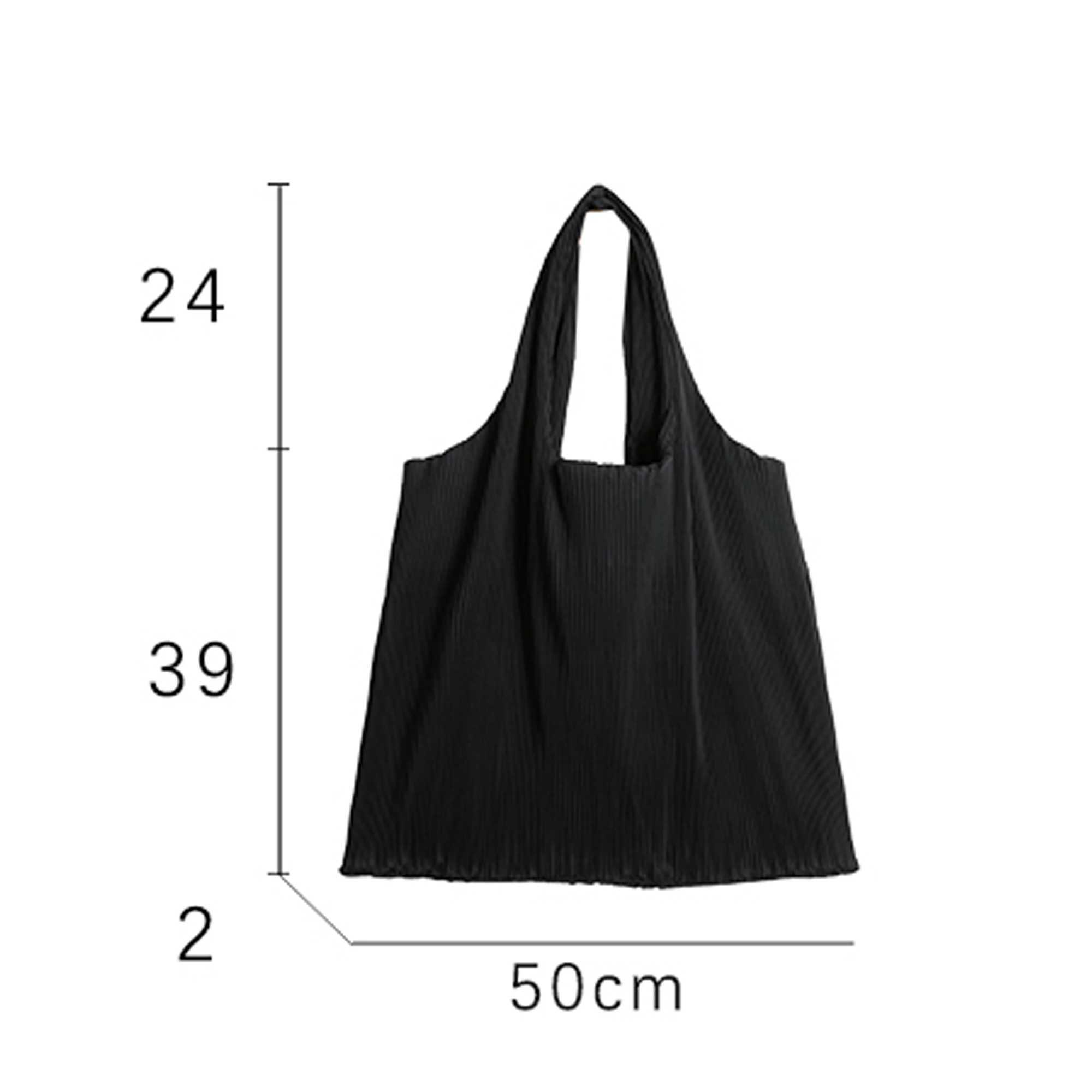 MABULA Large Capacity Pleated Tote Shopping Handbag Ruched Design Reusable Work Shoulder Bag Portable Women Summer Beach Purse Z250219