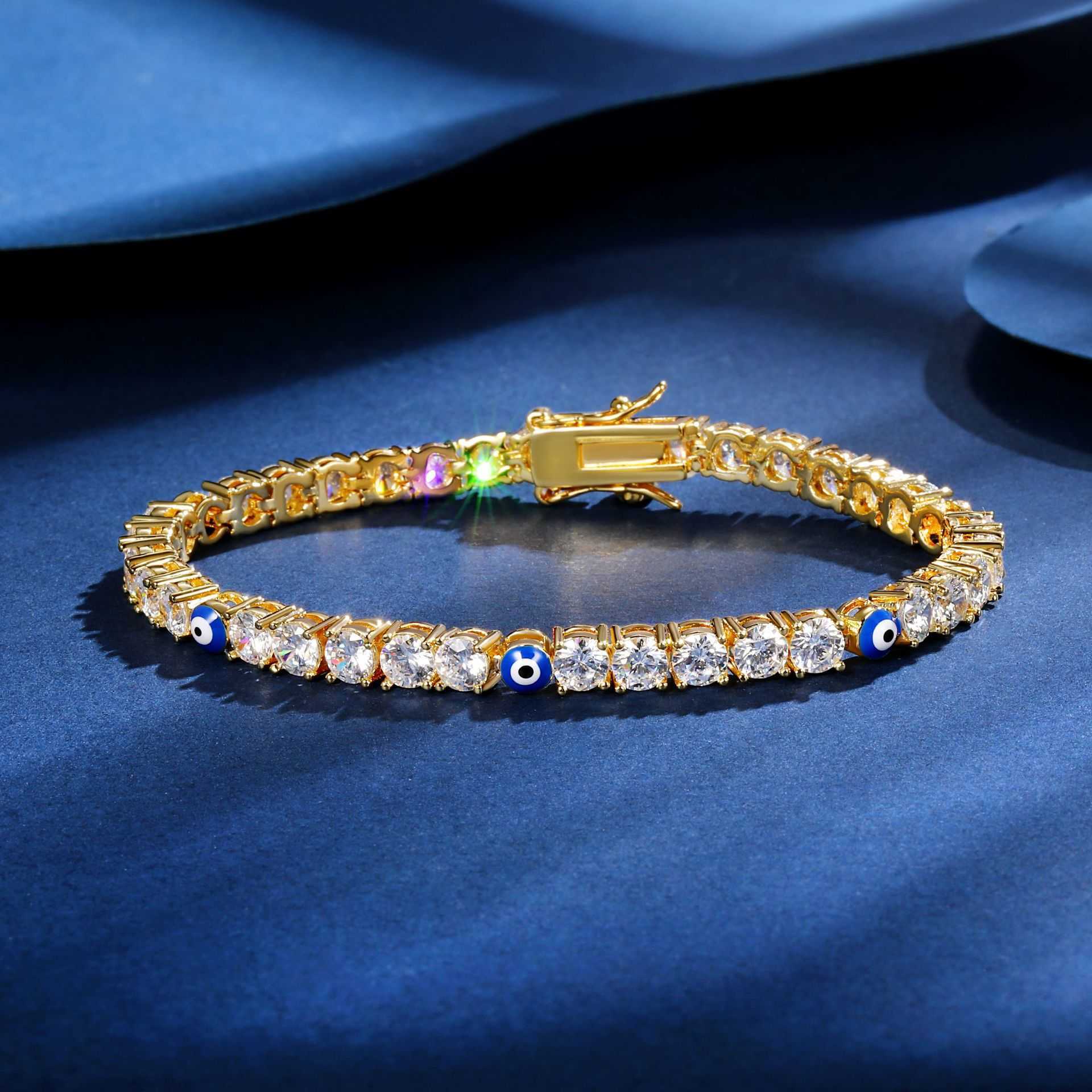Charm Bracelets Devils Eye Bracelet 3mm 4mm Zircon Droplet Tennis Bracelet Accessories H25220