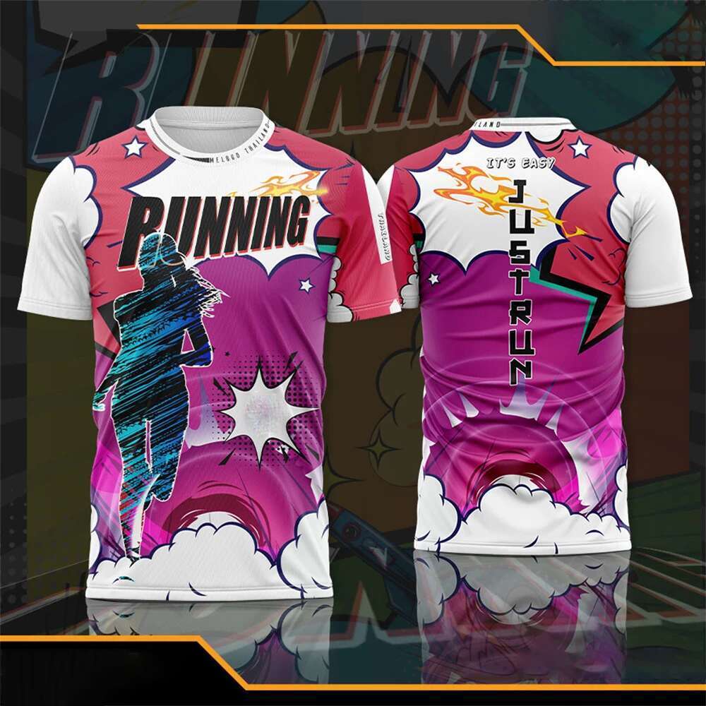 Unisex T-shirt with short sleeves, 3D printing, quick drying, comfortable clothing, fitness, outdoor sports, running, summer, adt y2k