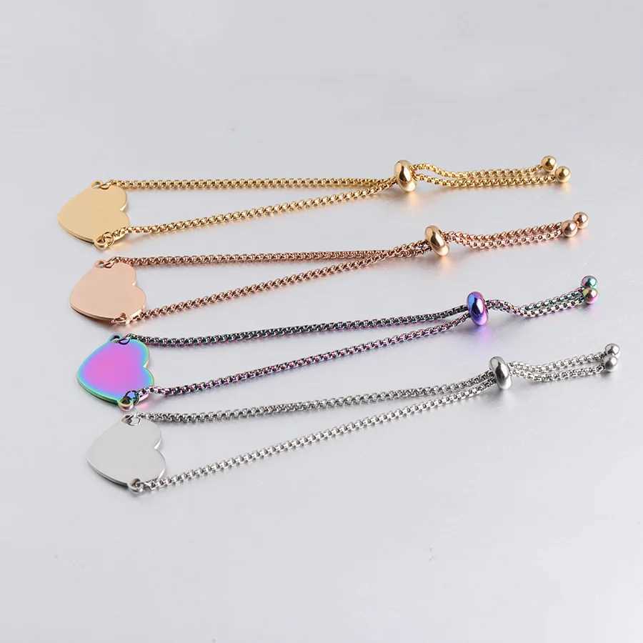 10pcs DIY bracelets for womenHeart Stainl charms Steel Heart Charm Bracelets For Womens Romantic Cute wristbandXJ250219