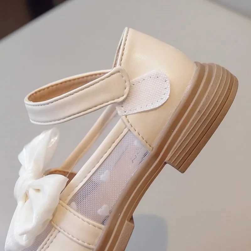 Girl Princess Shoes Party Wedding Childrens Love Breathable Lace Mesh Princess Shoes Bow Childrens Performance Shoes X250220