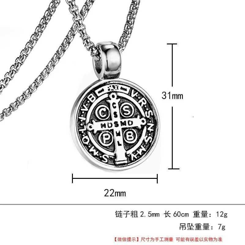 Stainl Steel Saint St. Benedict Collar Medal of San Benito Necklace Men Women Spiritual Virgin Mary Pendant Necklace For MenXJ250219
