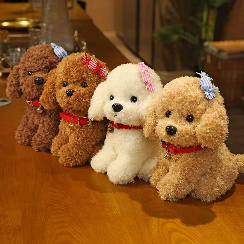 22cm Creative Realistic Teddy Dog Lucky Simulation Dog Poodle Plush Toys Handmade Realistic Figure Toy Plush Stuffed AnimalsT250219