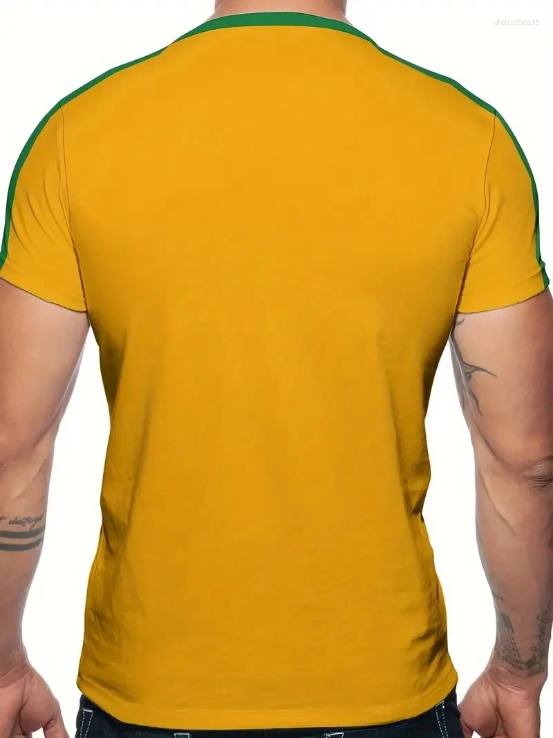 Men's T Shirts Brazilian Style Casual Short Sleeve T-Shirt 3D Printed Crew Neck Pullover For Summer Outdoor Activities And Daily Wear