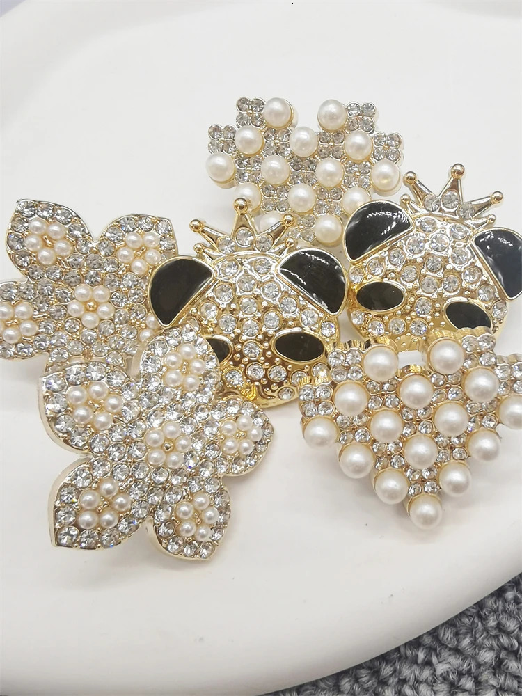 2PCS Bling Jewelry Shoe Lace Charms ABS Beads Buckles Decorations DIY Luxury Rhinestone Shoelace Clips Accessories Fit Sneakers 250219