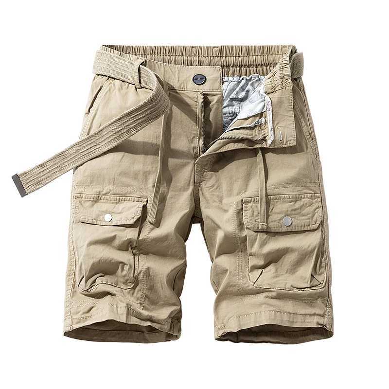 Summer Overalls Pants Mens High-End Multi-Pocket Mountaineering Pants Outdoor Casual Large Size Mens Elastic Waist Shorts X250220