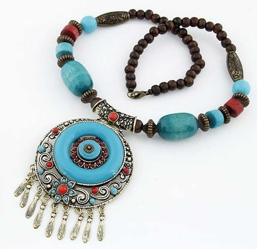 Pendant Necklaces Ocean exaggerated sweater chain Bohemian style piece temperament long necklace skirt accessories H25219