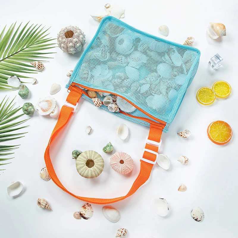 1Pc Beach Toy Mesh Bag Kids Shell Storage Bag Beach Toy Seashell Bag Mesh Pool Bag Sand Toys Swimming Accessories Z250219