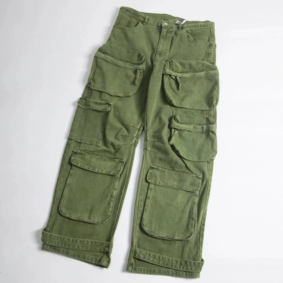 Y2k Clothes Cargo Pants Men Women Casual Loose Wide Leg Pants Multi-pocket Patchwork Trousers 250220