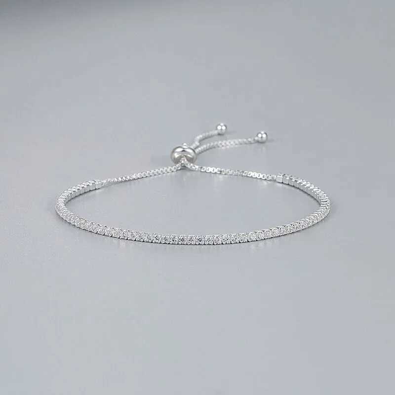 925 Sterling Silver Bracelet Elegant Zircon Tennis Crystal Chain For Women Fashion Noble Engagement Wedding Hot GiftXJ250219