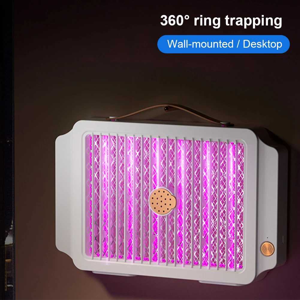 Electric Insect Killer USB Rechargeable Grid Mosquito Trap 1200mAh Wall Mounted Fly Eliminator for Reducing Flying Insects M250220