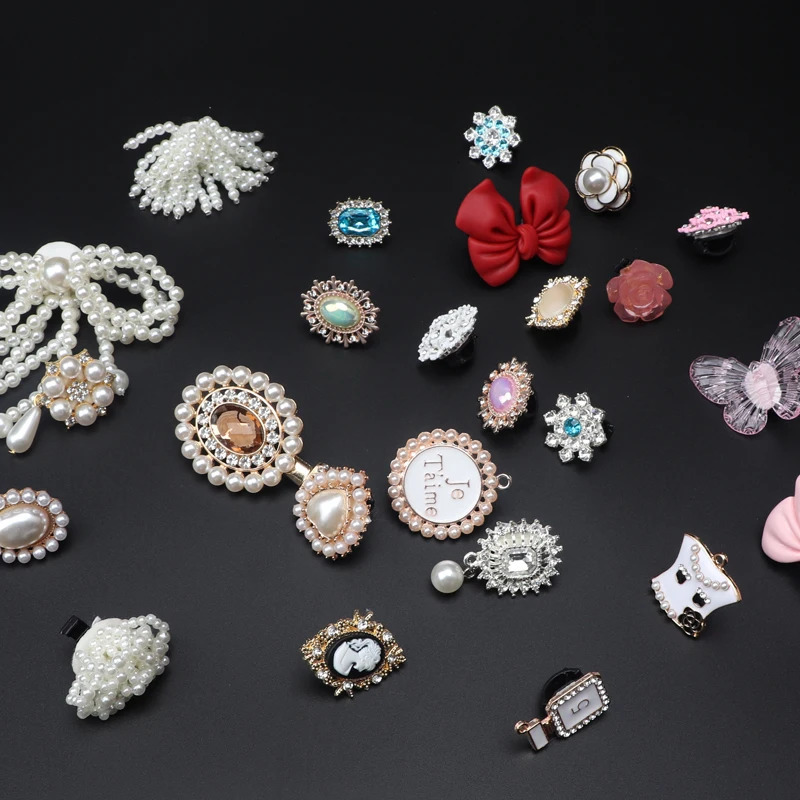 Shoe Charms for Sneakers Shoelaces Clips Buckle Decorations Rhinestones Pearl Gem Casual Flower Fashion Shoes Accessories 1 PCS 250219