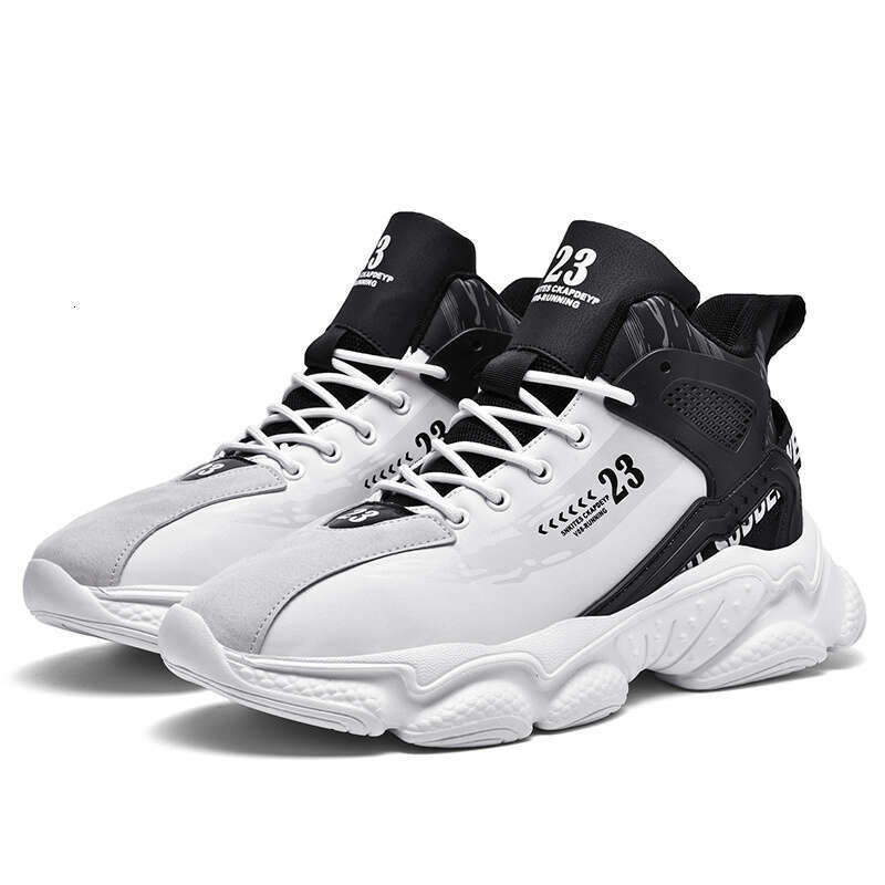 Men's high top basketball fashionable an ti sli p training, walking and running shoes, casual sports shoes