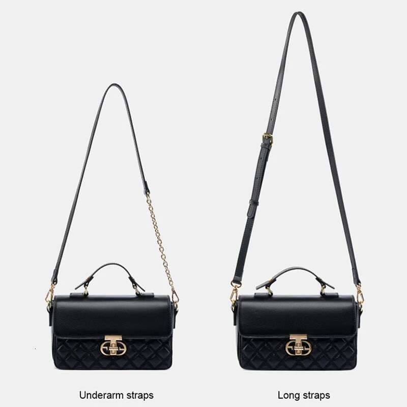 Genuine Leather Women's Shoulder 2024 New Fashion Designer Tote Bags Cowhide Female Handbags Women Chain Bag 2732