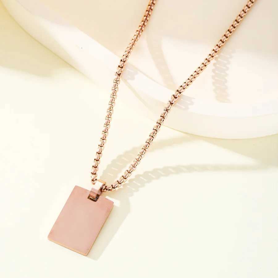 10Pcs Fashion Female square Pendants dropshipping Gold Black Color Crystal Pendant Necklace Jewelry For Men/Women WholesaleXJ250219