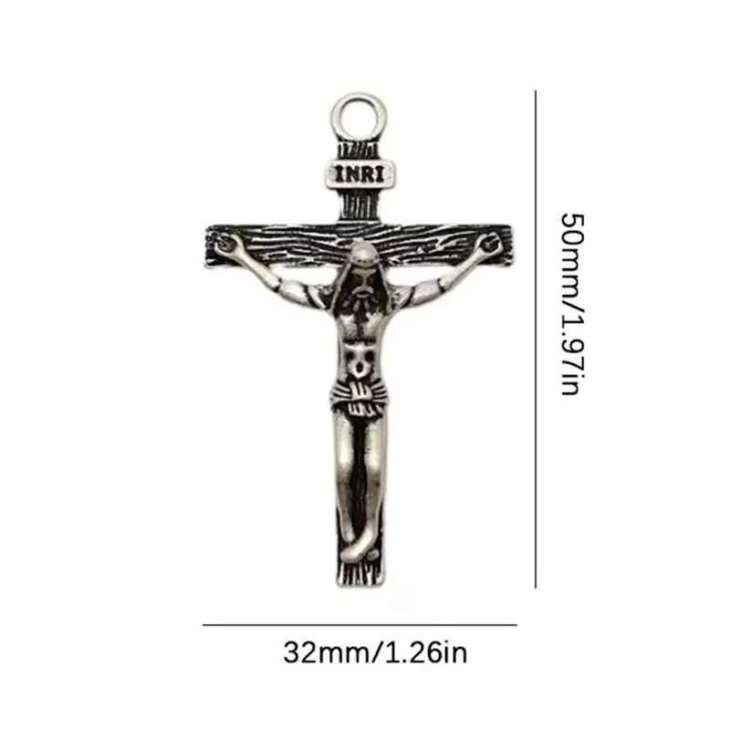 New Religious Jesus Cross Necklace for Men Fashion Gold Color Cross Pendent with Chain Necklace Jewelry Gifts for Men and WomenXJ250219