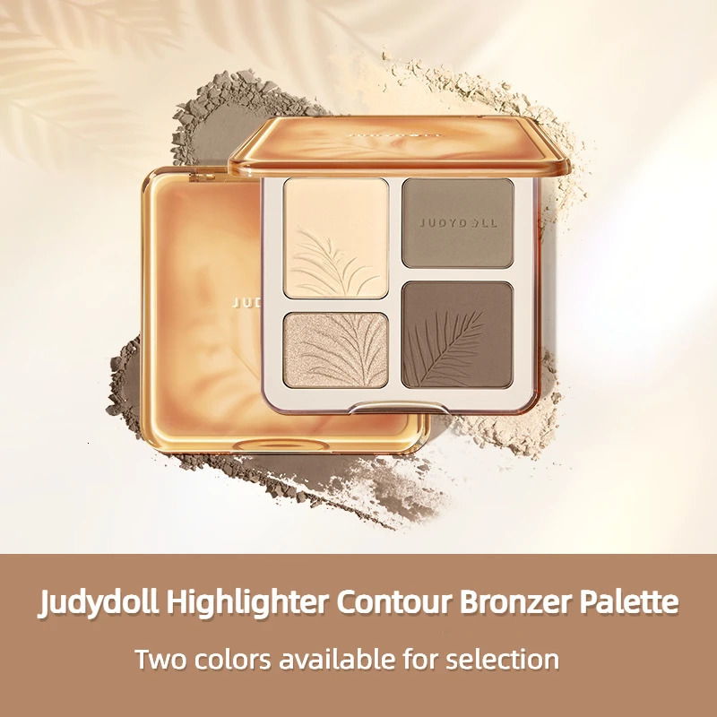 Judydoll Highlighter Contour Bronzer Palette Nude Makeup Natural Facial 3D Nose Shadow Long-Lasting Waterproof Cosmetics Makeup 250214